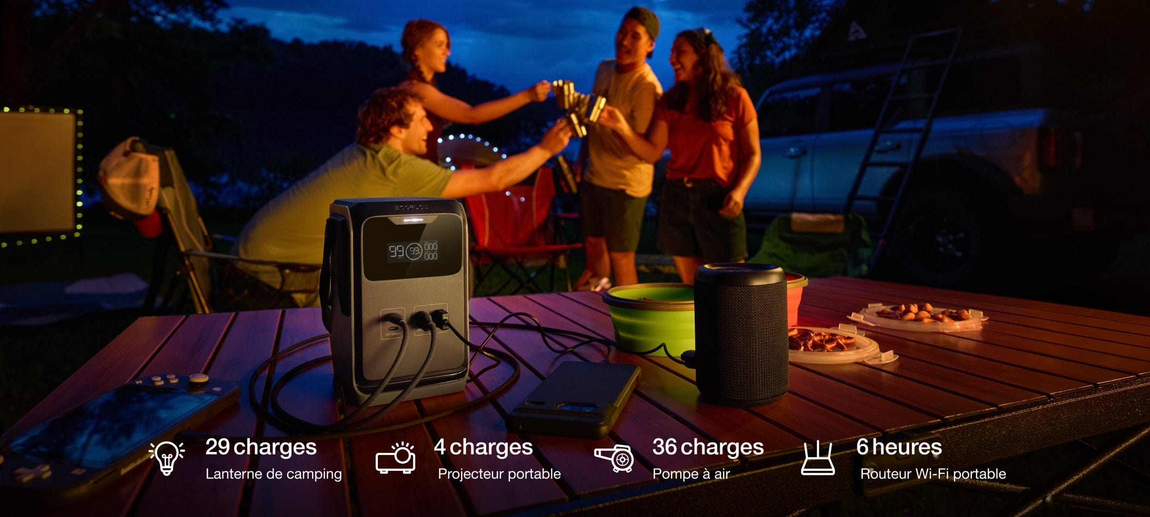 Alimentez tous les scénarios, <br>du camping à la randonnée