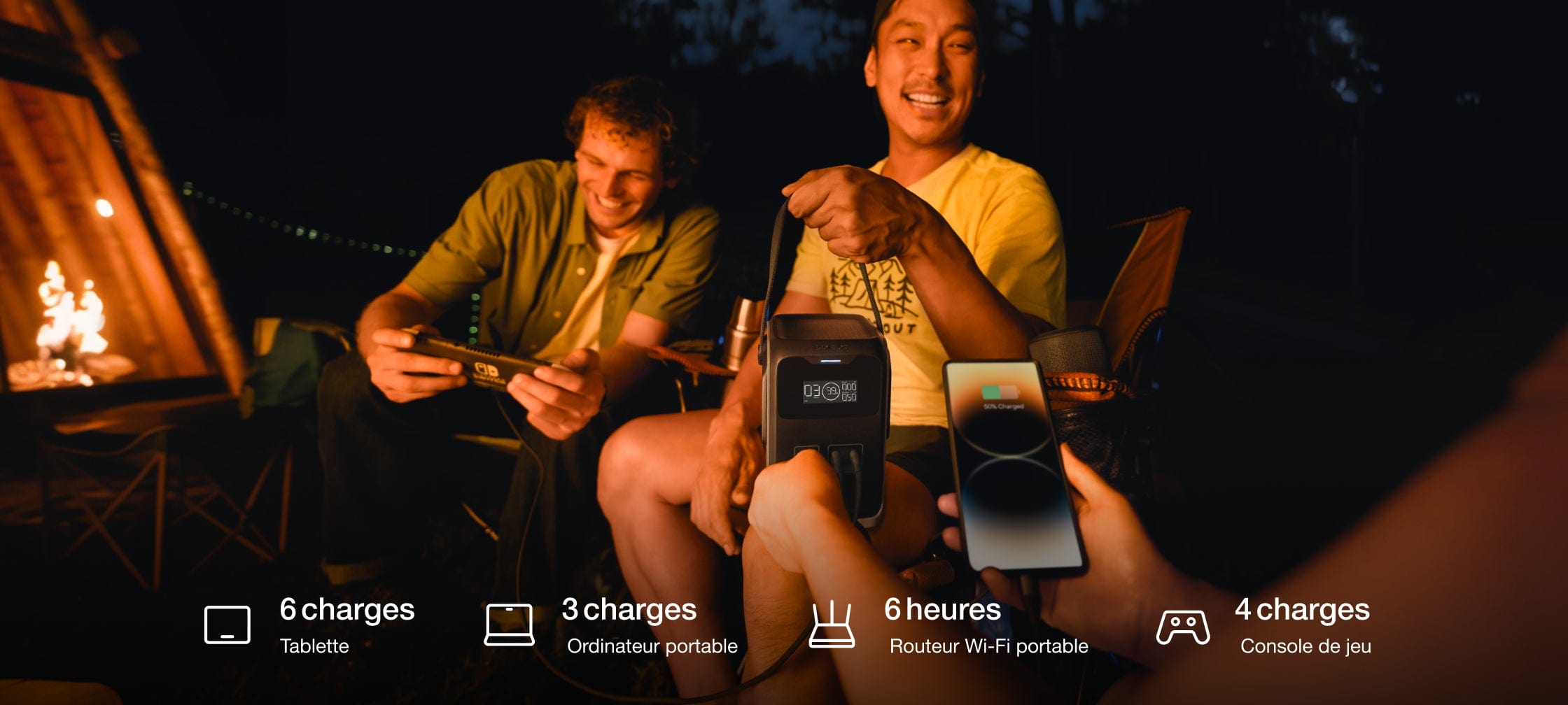 Alimentez tous les scénarios, <br>du camping à la randonnée