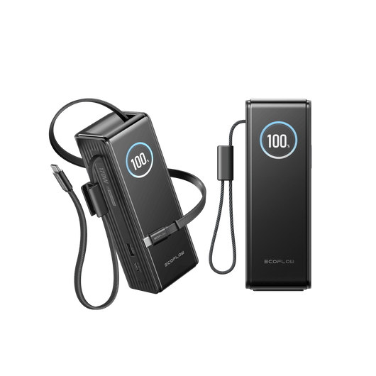 Batterie externe EcoFlow RAPID (25 000 mAh, 170 W, 100 W, câbles rétractables intégrés)