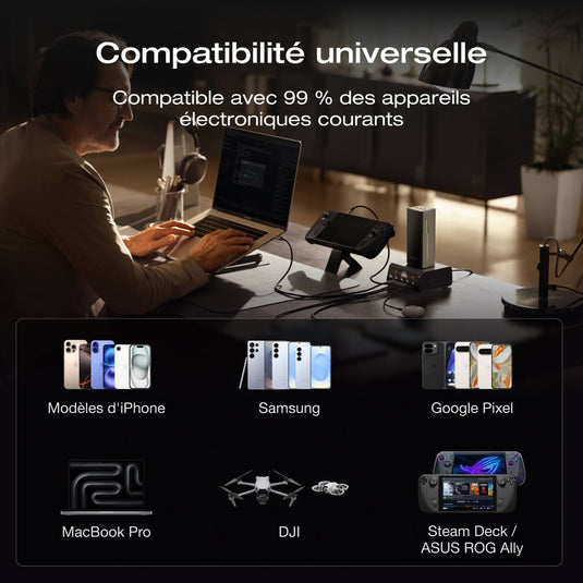 Batterie externe EcoFlow RAPID Pro (20 000 mAh, 230 W, câble intégré 100 W)