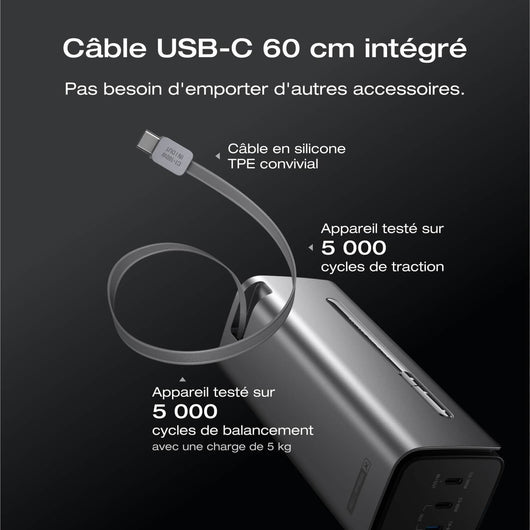 Batterie externe EcoFlow RAPID Pro (20 000 mAh, 230 W, câble intégré 100 W)