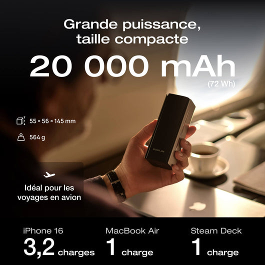 Batterie externe EcoFlow RAPID Pro (20 000 mAh, 230 W, câble intégré 100 W)