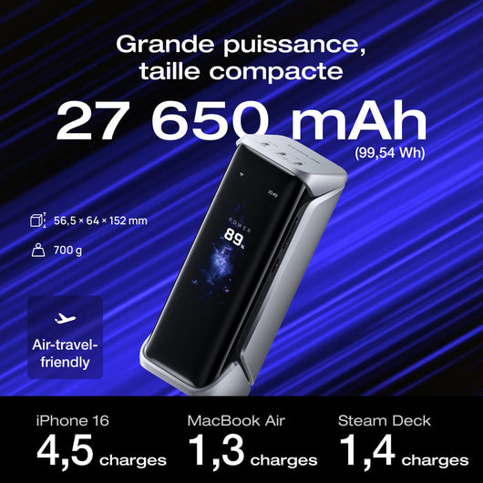 Batterie externe EcoFlow RAPID Pro X (27 650 mAh, 300 W)