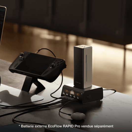 Chargeur de bureau EcoFlow RAPID Pro (320 W, 5 ports, GaN)