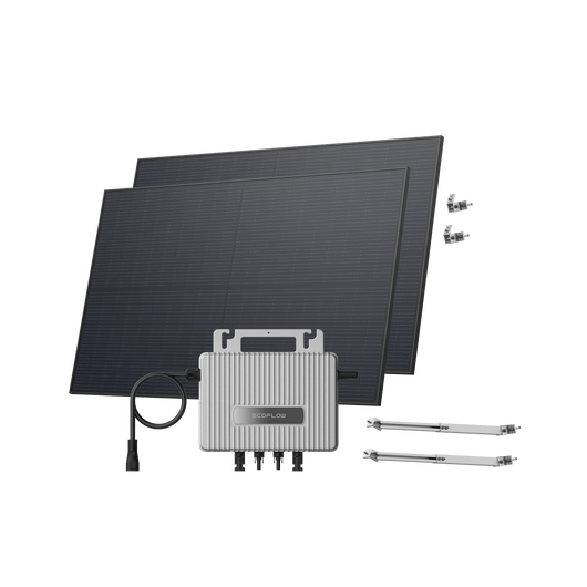 EcoFlow STREAM Adjustable Facade Kit 45° Wall / (900Wp) 2 _ 450W Rigid Solar Panel + STREAM Microinverter / Bracket Adjustable: Facade