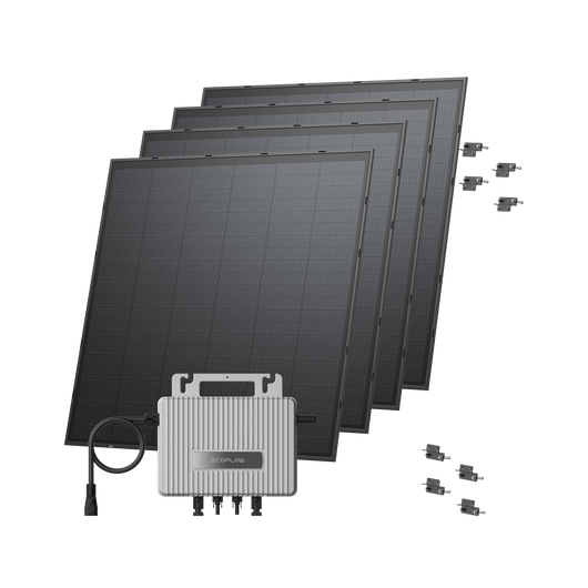 EcoFlow STREAM Adjustable Facade Kit 90° Wall / (1000Wp) 4 _ 250W Rigid Solar Panel + STREAM Microinverter / Bracket: Lightweight