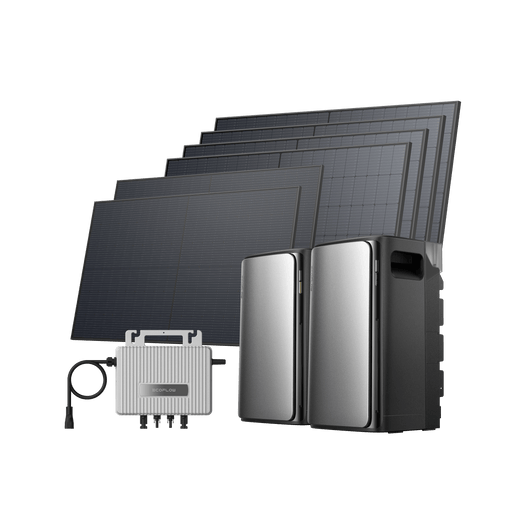 EcoFlow STREAM Ultra/Pro STREAM Ultra / STREAM AC Pro + 4 panneaux solaires rigides 520 W + 2 panneaux solaires rigides 400 W + Micro-onduleur STREAM