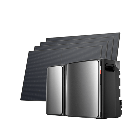EcoFlow STREAM Ultra X STREAM Ultra X / STREAM AC Pro (avec 1 × câble parallèle GRATUIT) + 4  panneaux solaires rigides de 450 W