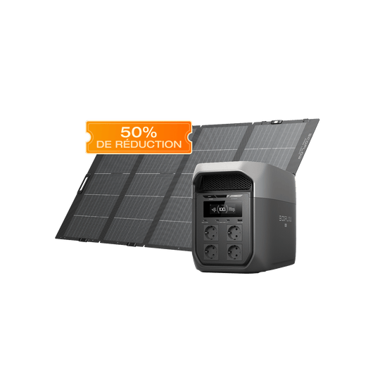 Station électrique portable de la gamme EcoFlow DELTA 3 Max (2 048 Wh) DELTA 3 Max (2 048 Wh) / Panneau solaire portable léger 400 W