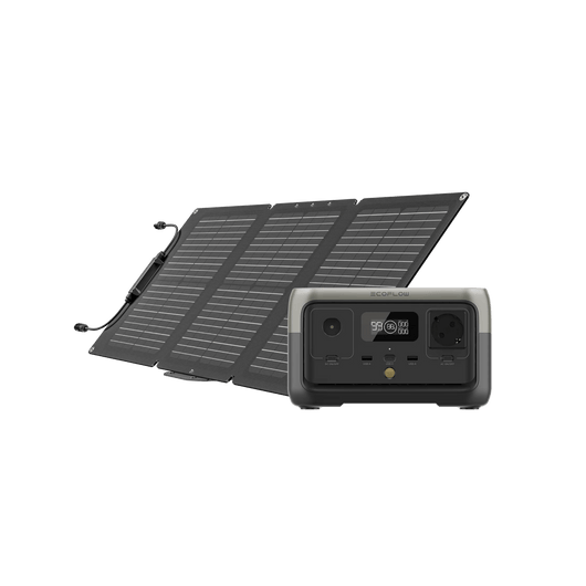 Station électrique portable EcoFlow RIVER 2 RIVER 2 + Panneau solaire portable 60 W