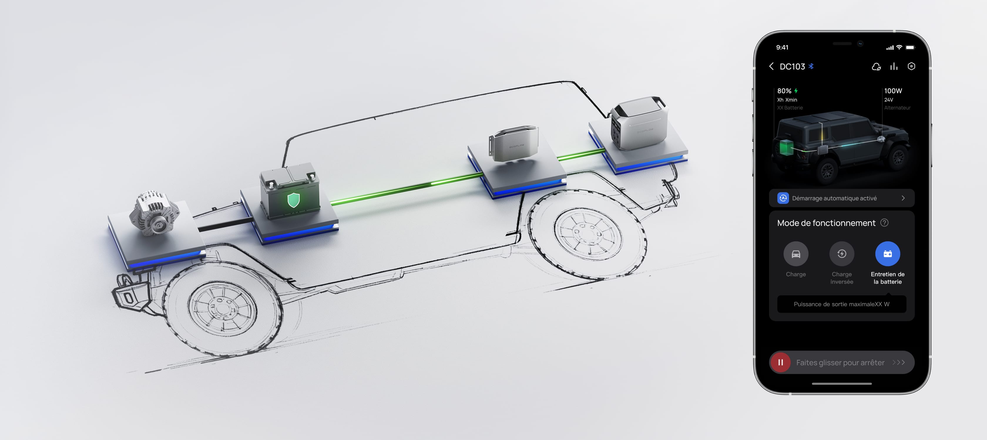 Recharge inversée pour la protection de la batterie du véhicule