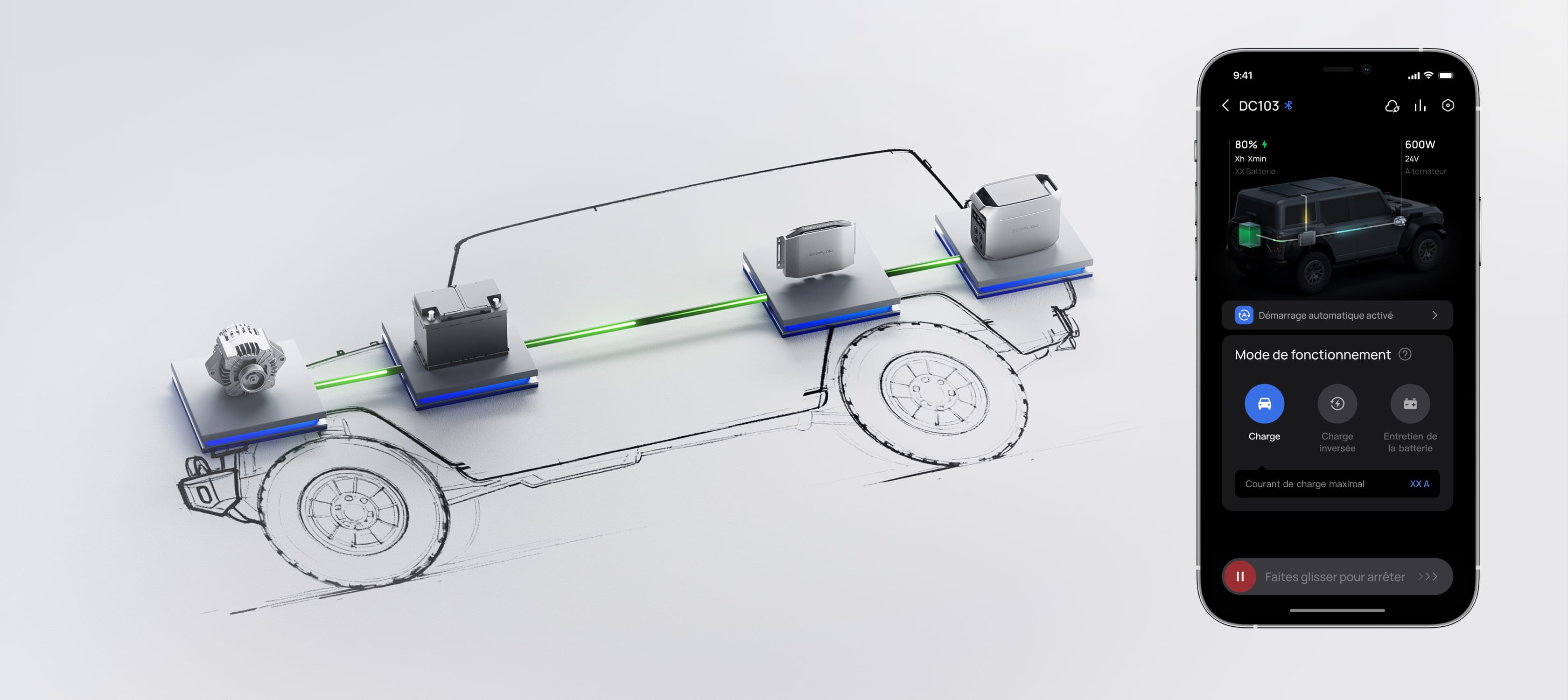 Recharge inversée pour la protection de la batterie du véhicule