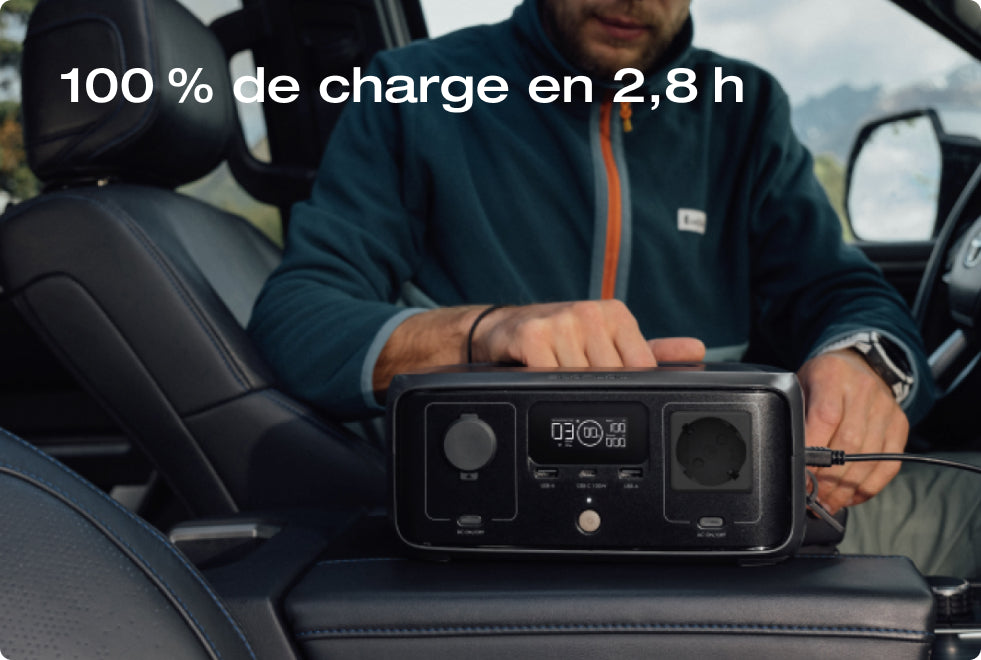 4 options de charge, 100 % de charge en 1 h