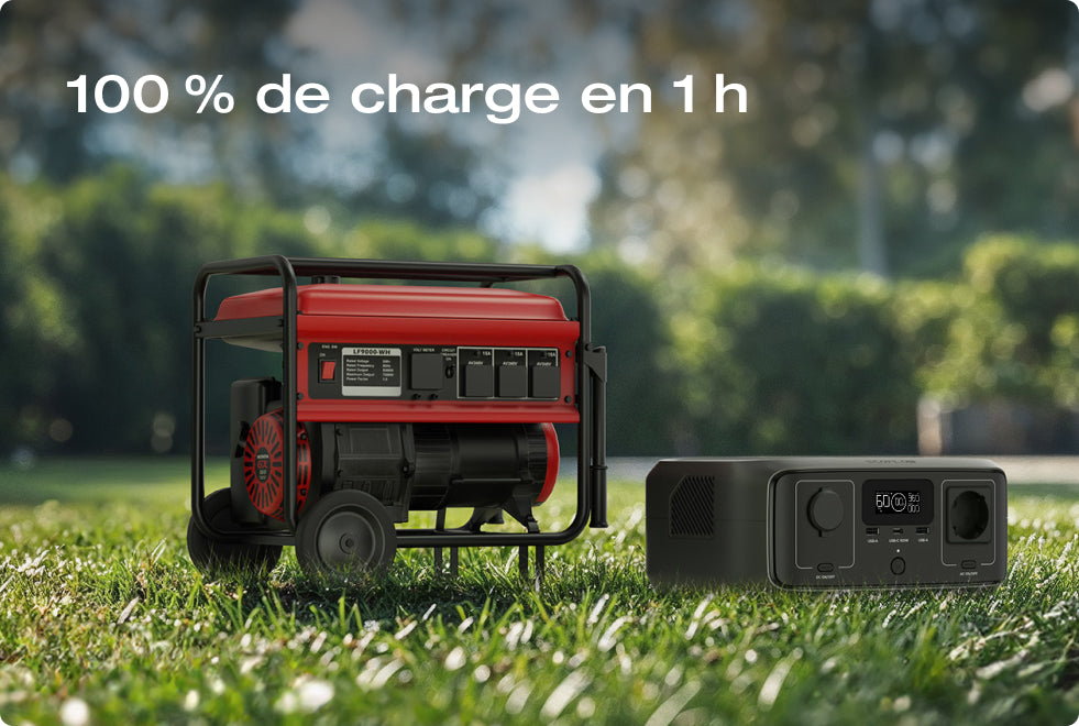 4 options de charge, 100 % de charge en 1 h