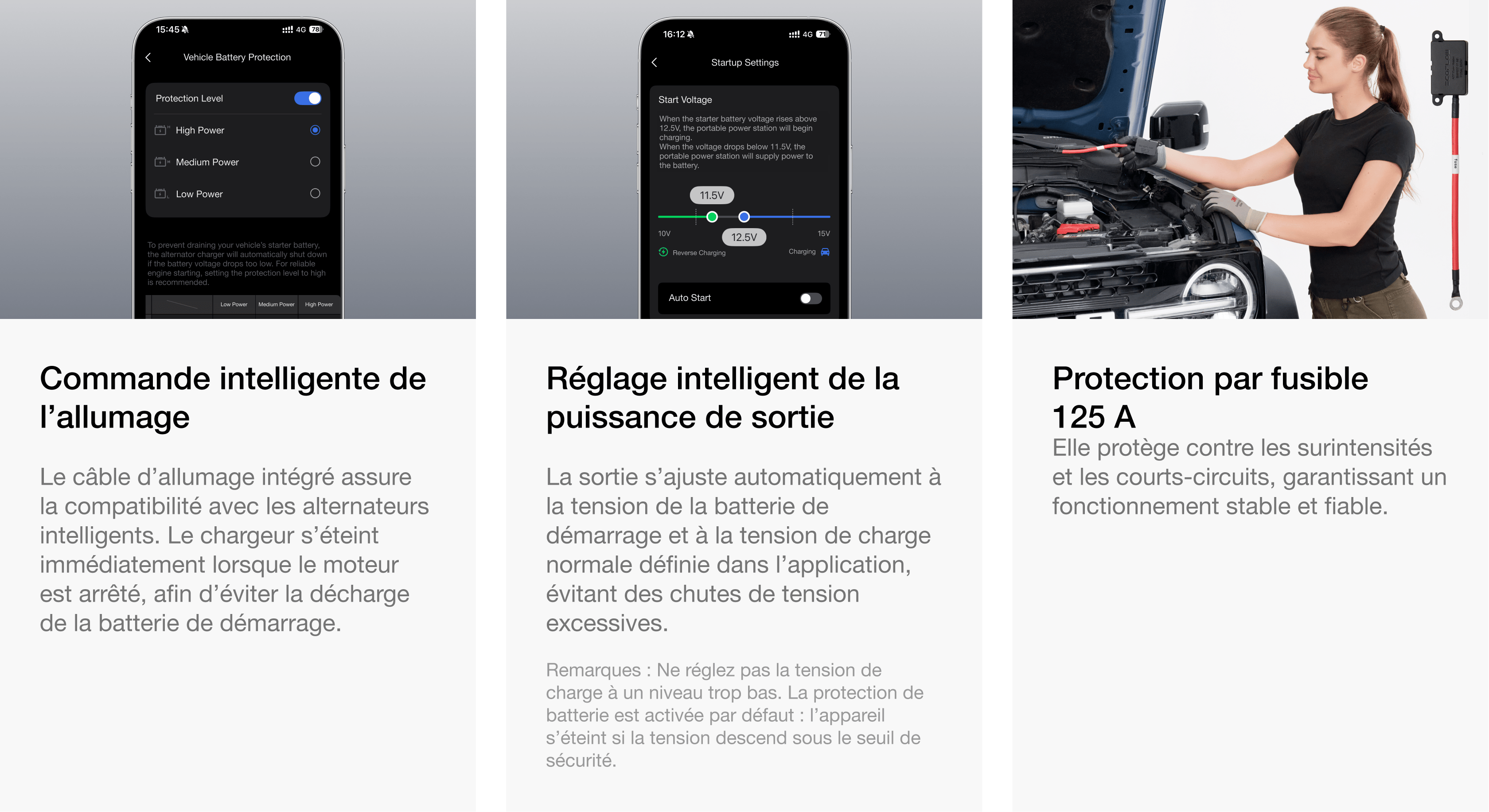Plus sûr - Protection renforcée de l’alternateur et de la batterie de démarrage