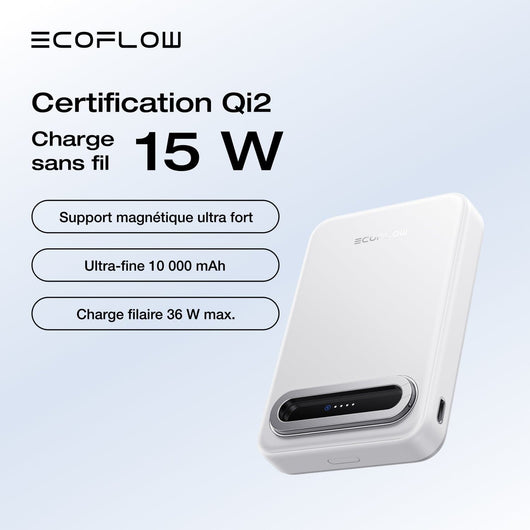 Batterie externe EcoFlow RAPID Mag Qi2 (10 000 mAh, 15 W)
