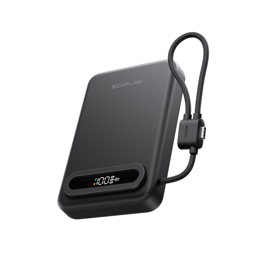 Batterie externe EcoFlow RAPID Mag Qi2.2 (10 000 mAh, 25 W, câble USB-C intégré) Noir minuit