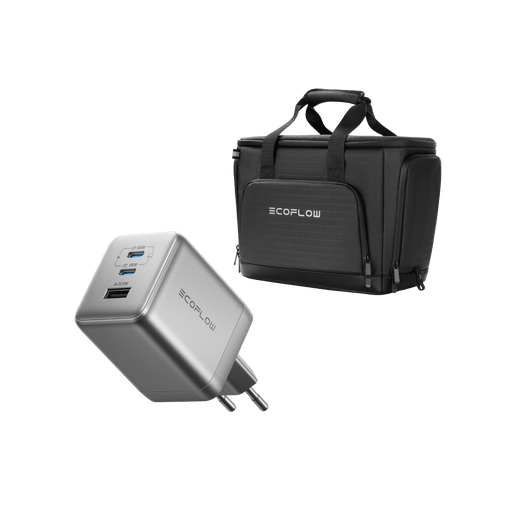 Chargeur EcoFlow RAPID Pro 100 W et sac étanche pour la série DELTA 3