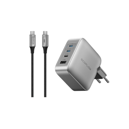 Chargeur EcoFlow RAPID Pro (140 W, 4 ports, GaN) RAPID Pro 140W Charger + 240W USB-C to USB-C Nylon Cable