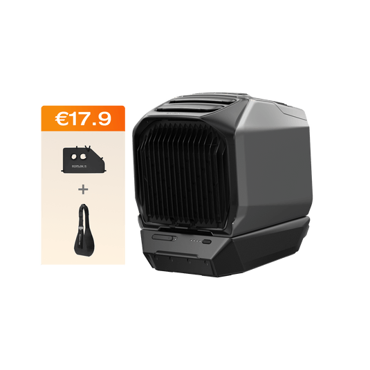 Climatiseur portable EcoFlow WAVE 3 WAVE 3 + batterie supplémentaire WAVE 3 + joint d’évent automobile + poignée à sangle Velcro