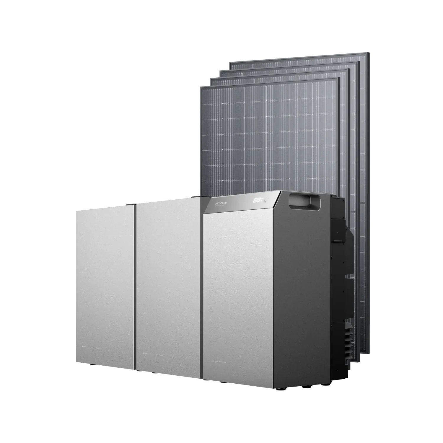 EcoFlow STREAM 5000 STREAM 5000 + 2 × batteries d’extension 5000 + 8 × panneaux solaires rigides de 500 W