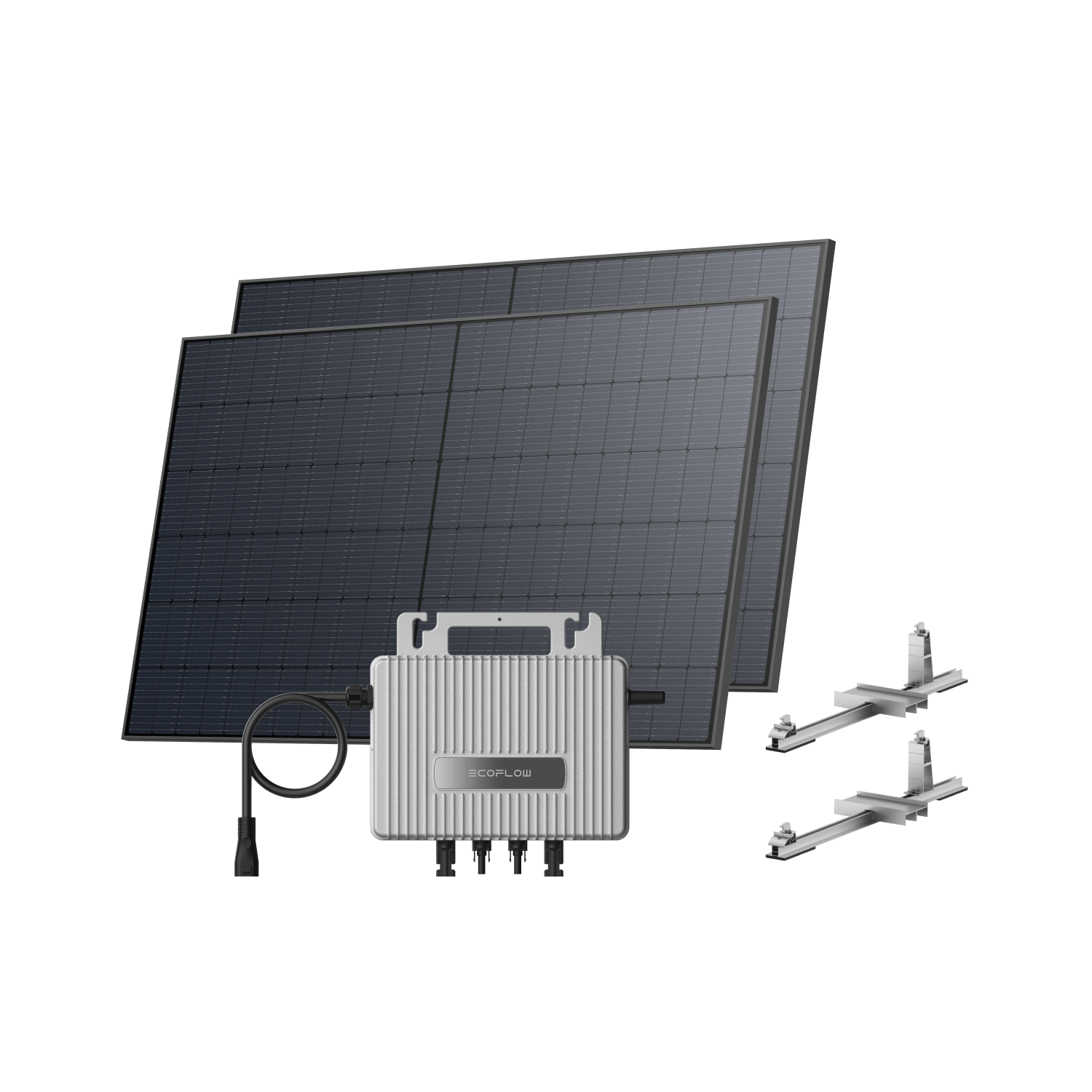 EcoFlow STREAM Roof Kit Flat Roof / (1040Wp) 2 _ 520W Rigid Solar Panel + STREAM Microinverter / Bracket: Flat Roof