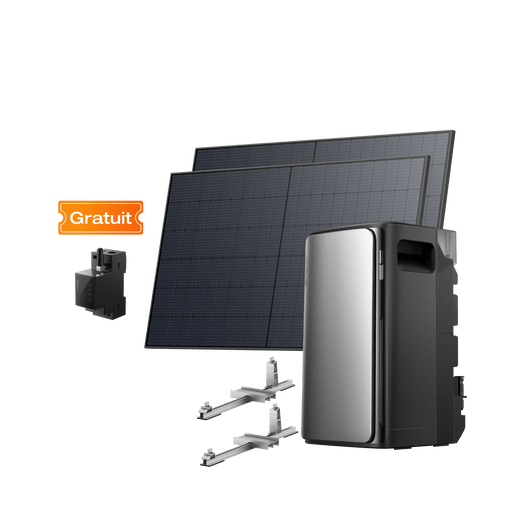 EcoFlow STREAM Ultra/Pro STREAM Pro / 2 panneaux solaires rigides 520 W + Compteur communicant + 2 Support – Toit plat