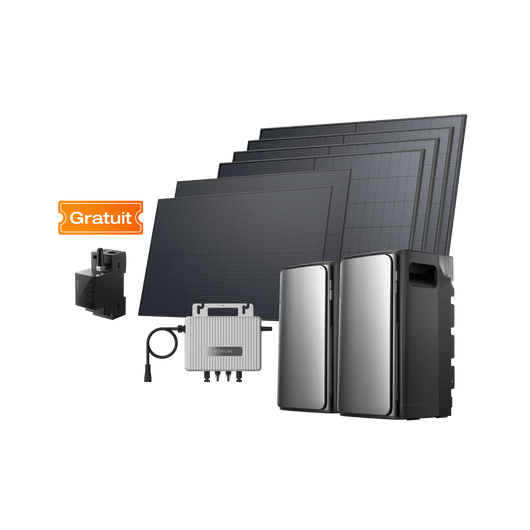 EcoFlow STREAM Ultra/Pro STREAM Ultra / STREAM AC Pro + 4 panneaux solaires rigides 520 W + 2 panneaux solaires rigides 400 W + Micro-onduleur STREAM