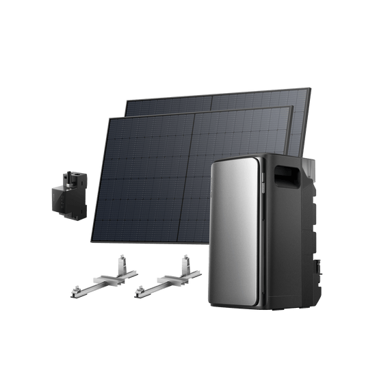 EcoFlow STREAM Ultra/Pro STREAM Pro / 2 panneaux solaires rigides 520 W + Compteur communicant + 2 Support – Toit plat