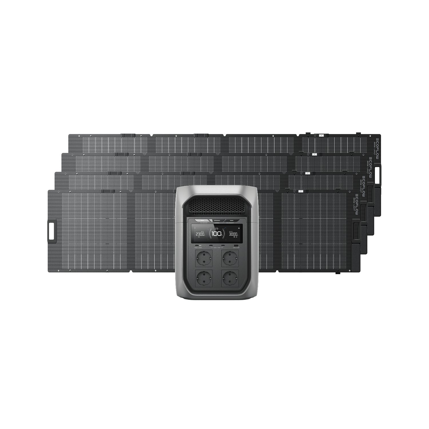 Générateur solaire de la gamme EcoFlow DELTA 3 Max (PV 220W) DELTA 3 Max Plus / 4 Panneau solaire portable bifacial NextGen 220 W