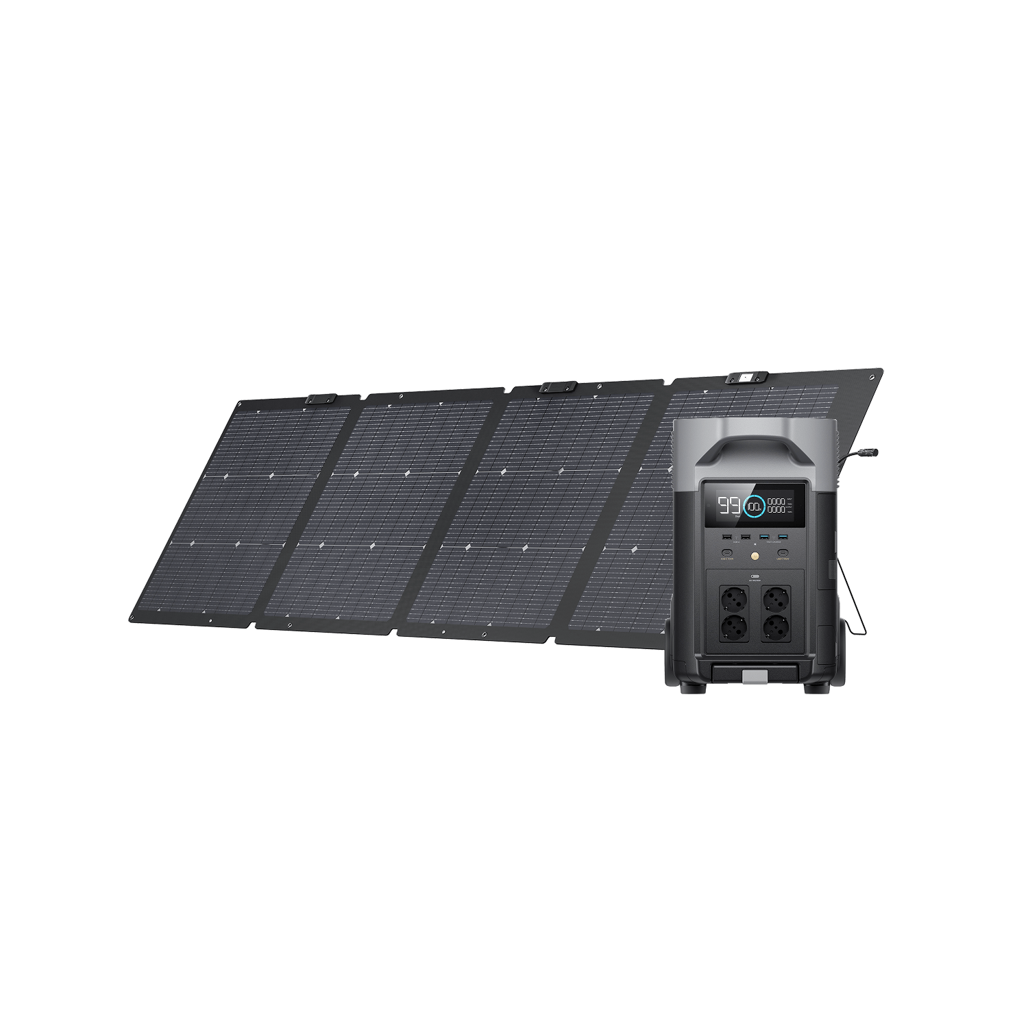 Générateur Solaire EF EcoFlow DELTA 3 Plus + Panneau 220W | 1024 Wh, Charge Rapide, Pour Camping Et Maison