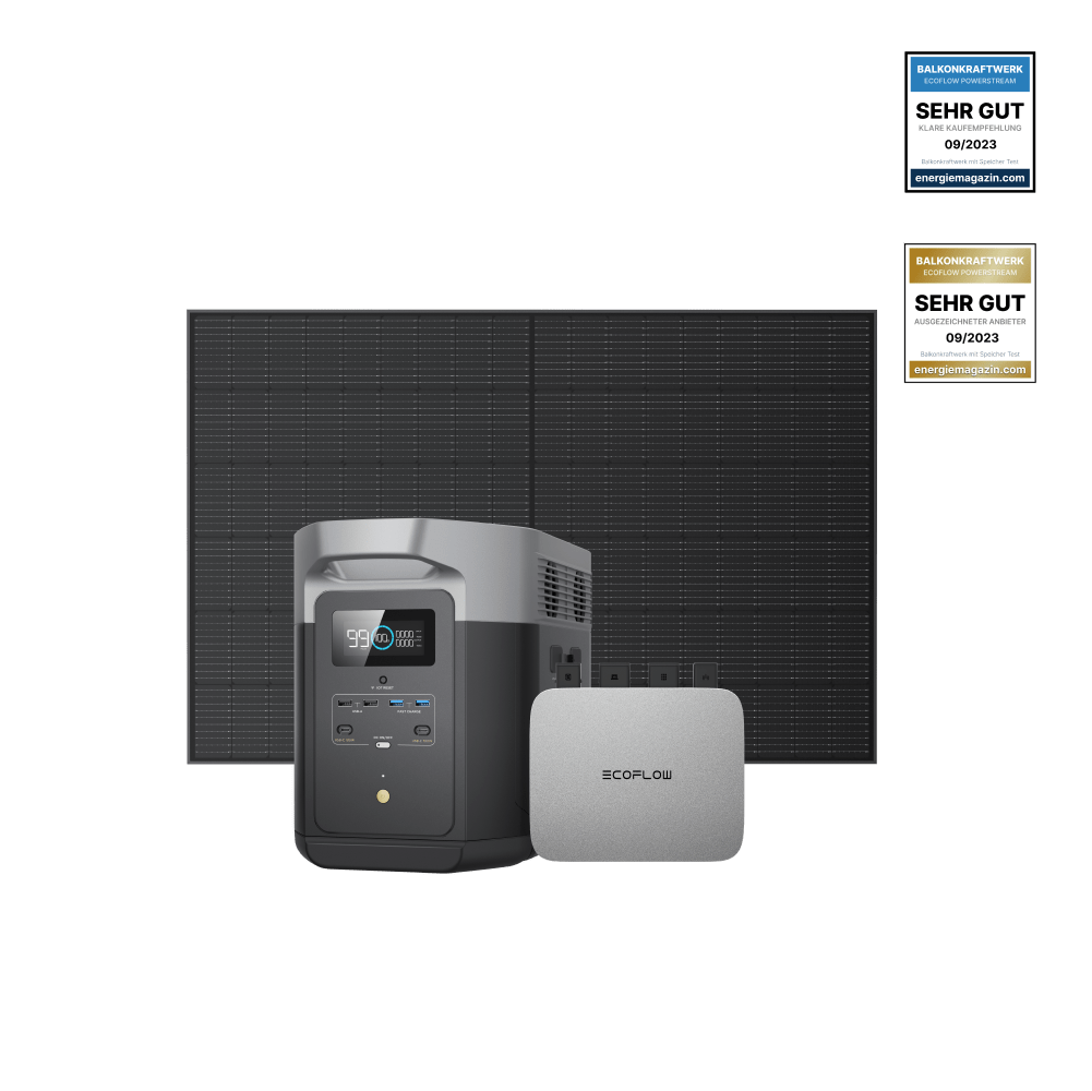 Kit solaire EcoFlow PowerStream - Capacité de stockage de 2 kWh - EcoFlow DELTA 2 Max