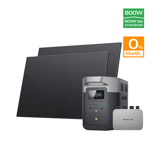 Kit solaire EcoFlow PowerStream - Capacité de stockage de 2 kWh - EcoFlow DELTA 2 Max