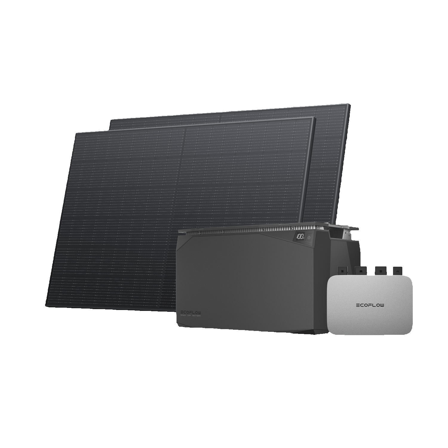 Kit solaire pour balcon EcoFlow PowerStream avec une batterie étanche 2 kWh/5 kWh PowerStream 800 W / Avec une batterie étanche 5 kWh + 2x 400 W Panneau solaire rigide