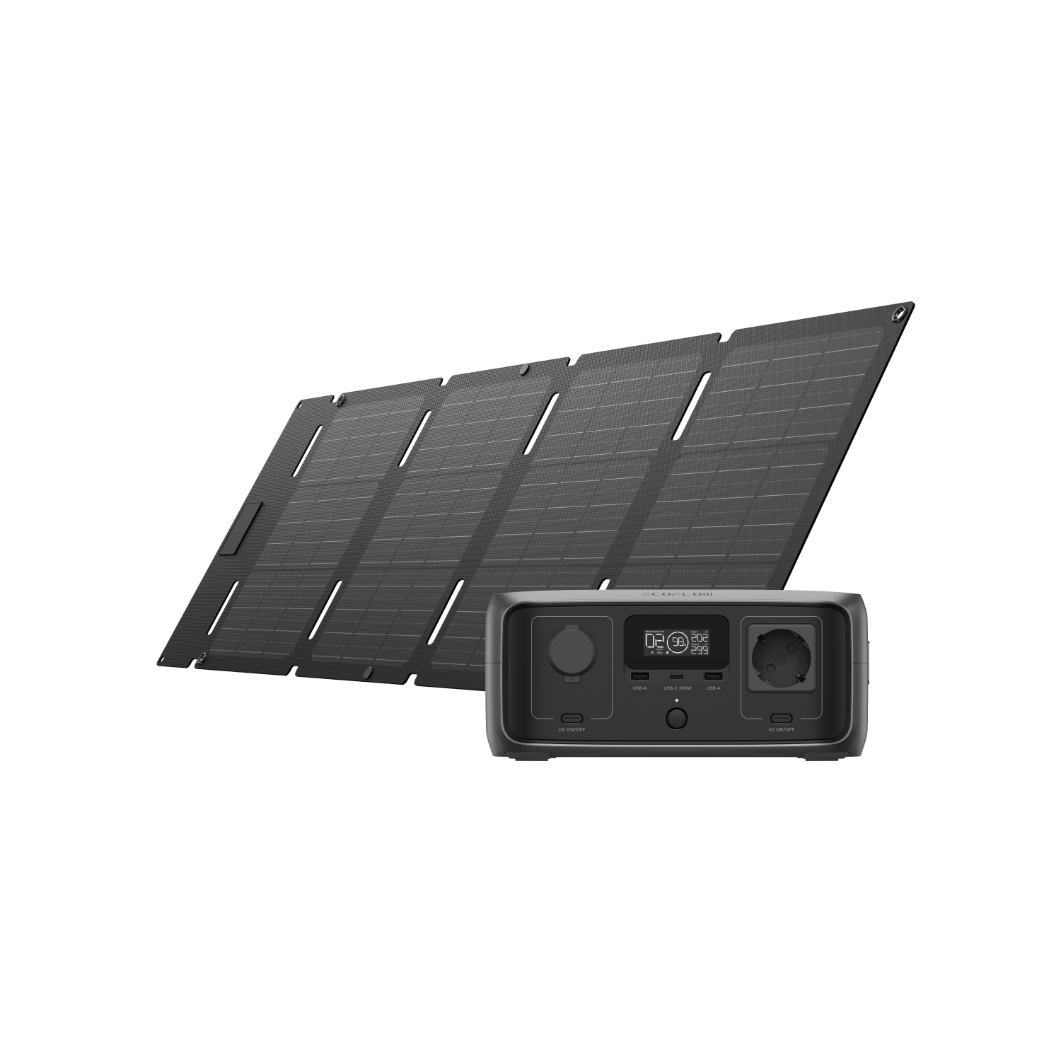 Panneau solaire portable EcoFlow 45 W RIVER 3 + Panneau solaire portable EcoFlow 45 W (USB-C)