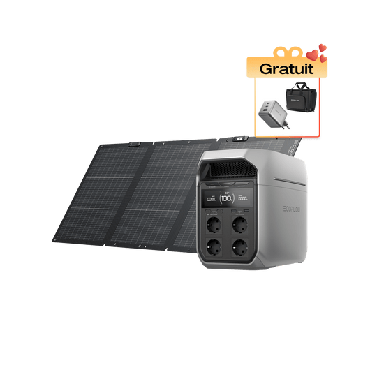 Station électrique portable de la gamme EcoFlow DELTA 3 DELTA 3 Plus / Panneau solaire bifacial 160 W