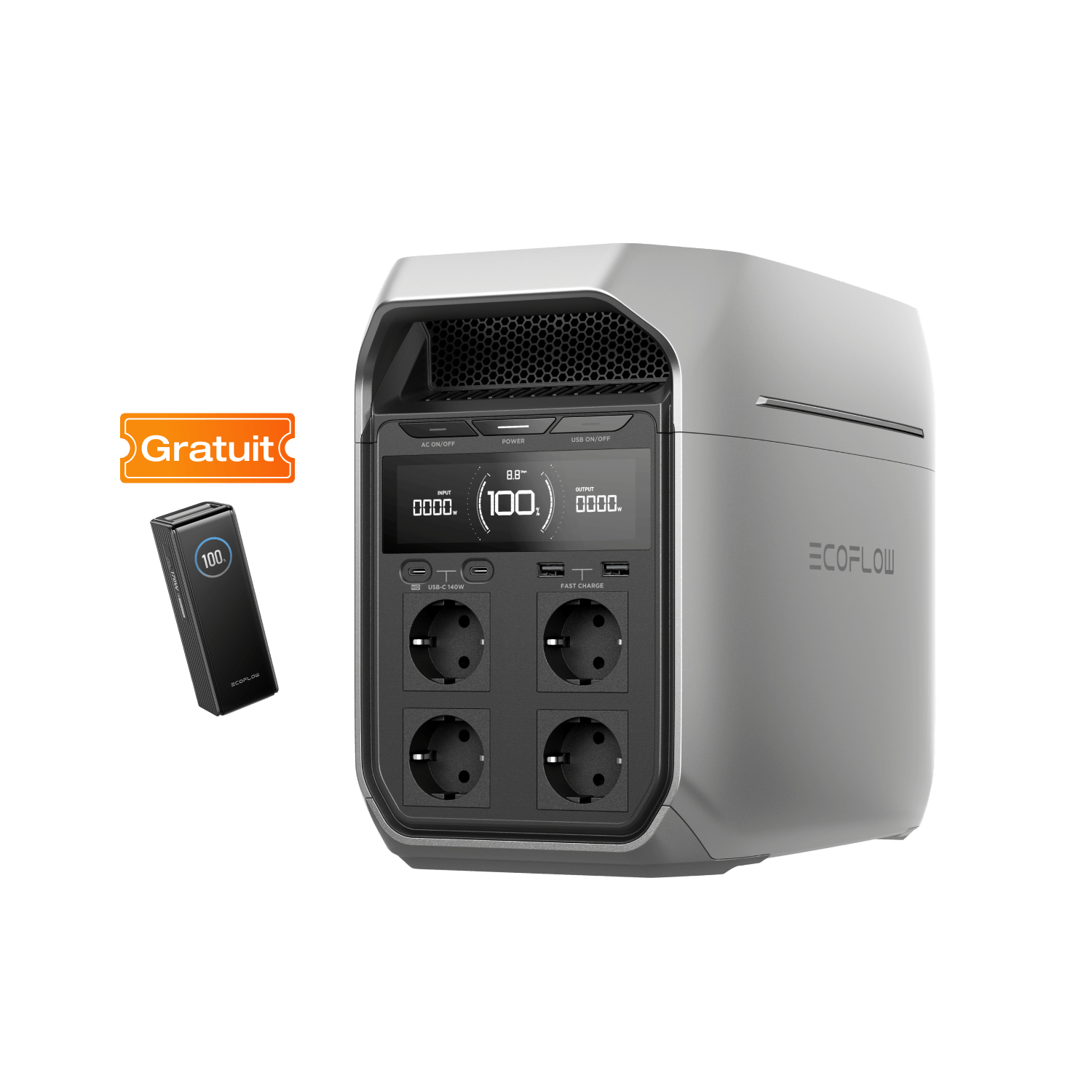 Station électrique portable de la gamme EcoFlow DELTA 3 DELTA 3 Plus / Sans accessoire