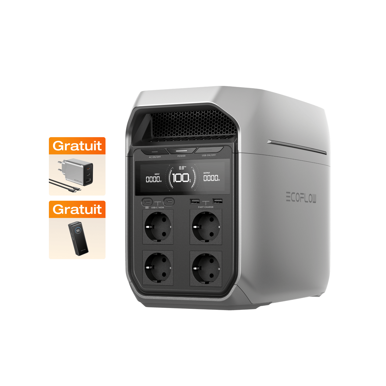 Station électrique portable de la gamme EcoFlow DELTA 3 DELTA 3 Plus / Sans accessoire