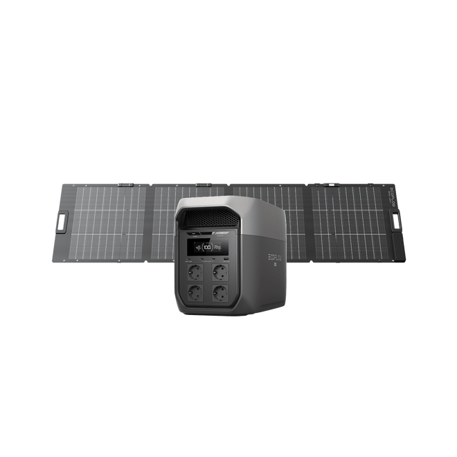 Station électrique portable de la gamme EcoFlow DELTA 3 Max DELTA 3 Max / Panneau solaire portable bifacial NextGen 220 W