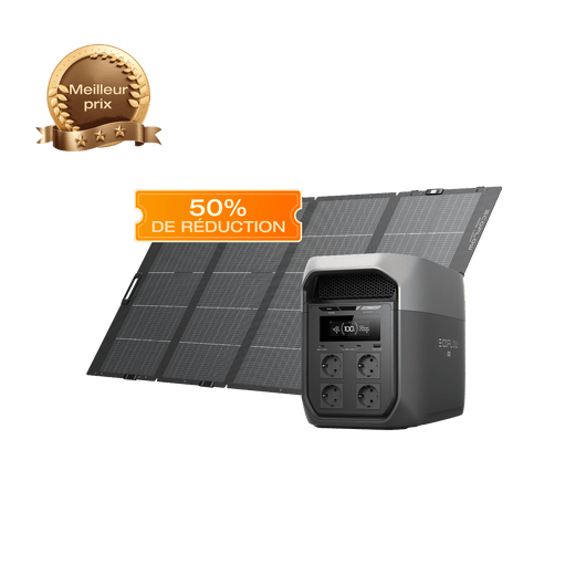 Station électrique portable de la gamme EcoFlow DELTA 3 Max (2 048 Wh) DELTA 3 Max (2 048 Wh) / Panneau solaire portable léger 400 W