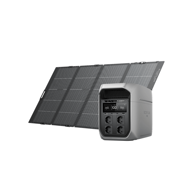 Station électrique portable de la gamme EcoFlow DELTA 3 Max (2 048 Wh) DELTA 3 Max Plus (2 048 Wh) / Panneau solaire portable léger 400 W