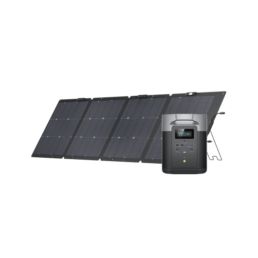 Station électrique portable EcoFlow DELTA Max 2000 + Panneau solaire portable bifacial NextGen 220 W