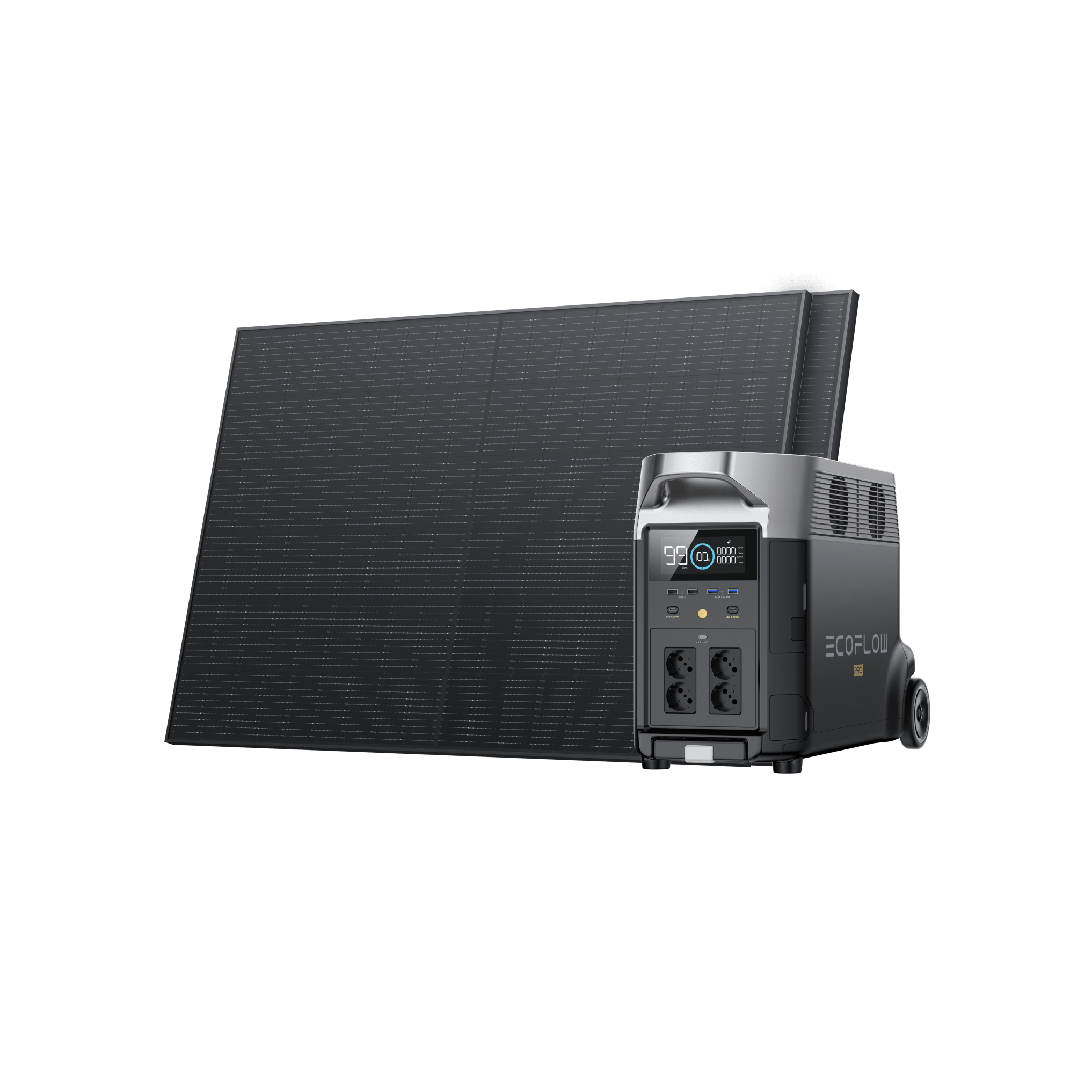 Station électrique portable EcoFlow DELTA Pro (reconditionnée) DELTA Pro (reconditionnée) + 2 x solaires rigides 400 W (Prix exclusif)