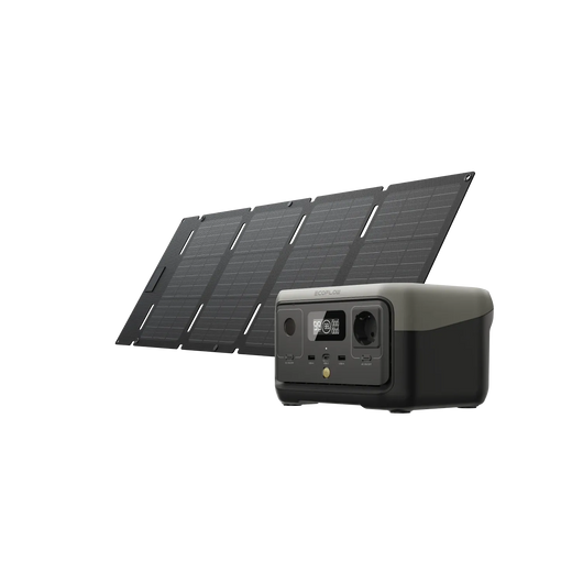 Station électrique portable EcoFlow RIVER 2 RIVER 2 + Panneau solaire portable 45 W