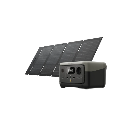 Station électrique portable EcoFlow RIVER 2 RIVER 2 + Panneau solaire portable 45 W