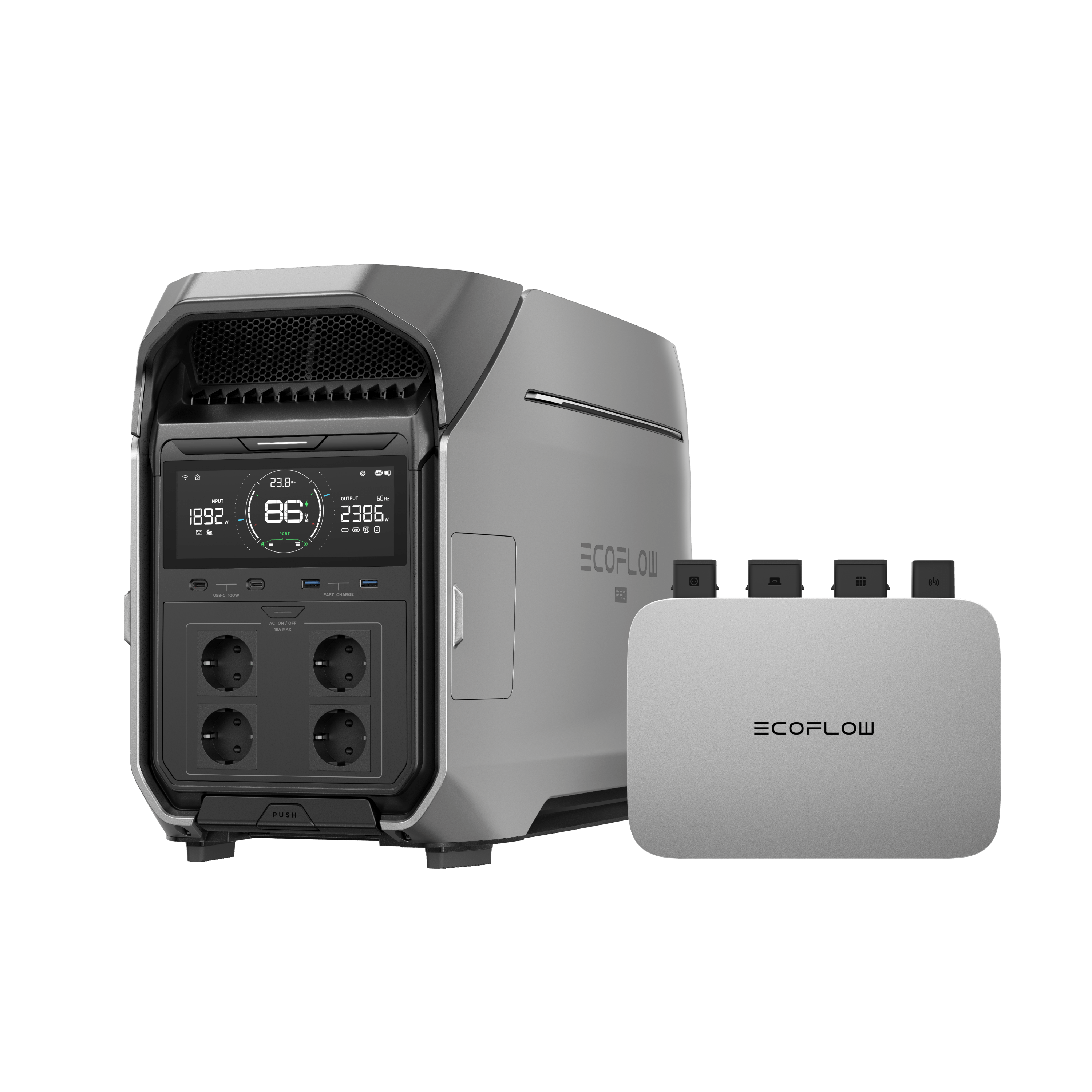 Système photovoltaïque domestique DELTA Pro 3 DELTA Pro 3 + Micro-onduleur PowerStream 800 W (Câble de batterie inclus)