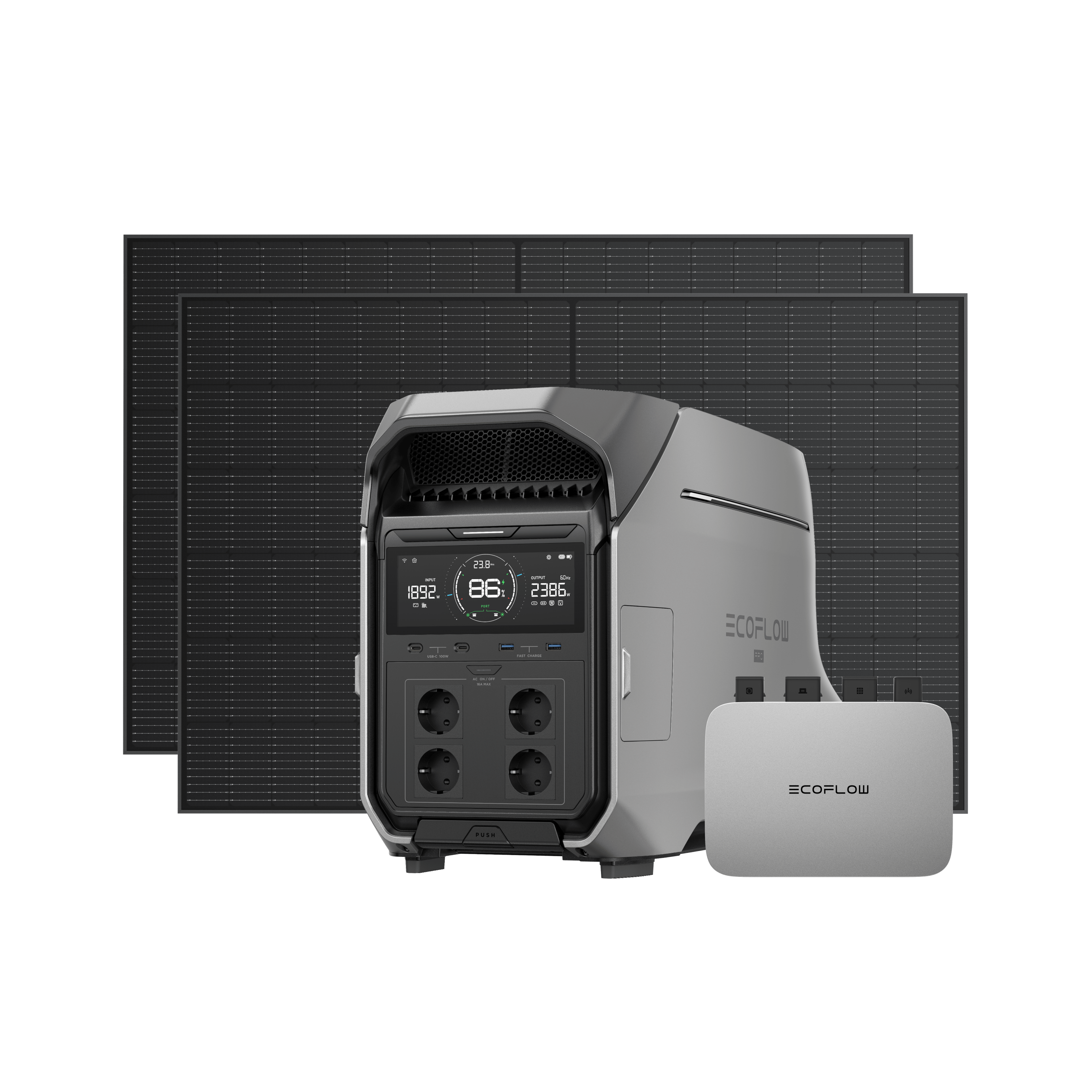 Système photovoltaïque domestique DELTA Pro 3 DELTA Pro 3 + PowerStream Microinverter 800W (Câble de batterie inclus) + 400W Rigid Solar Panel (2 pieces)